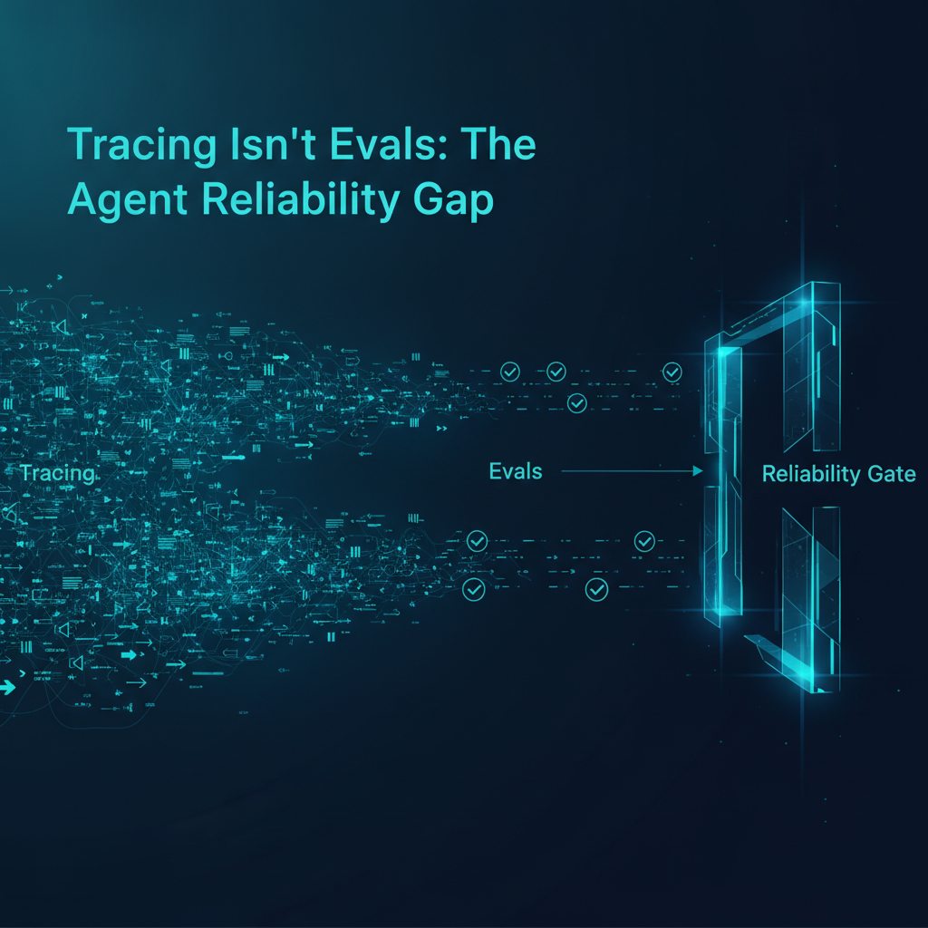 Most enterprise agent teams have full tracing but no evaluation loop — and that gap, not the model, is why production accuracy runs 20+ points below benchmark.