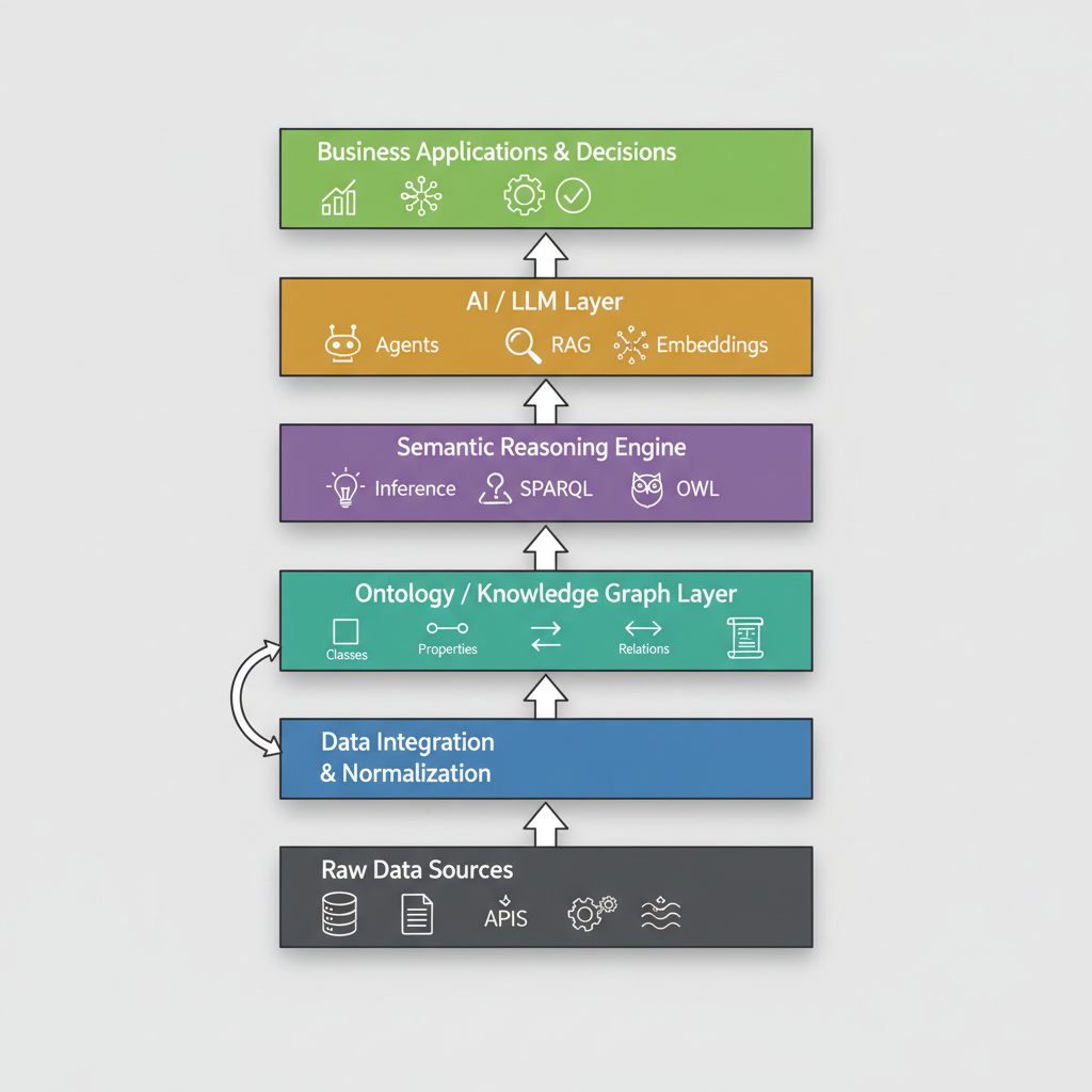 Ontology Layer Architecture — from raw data to business decisions