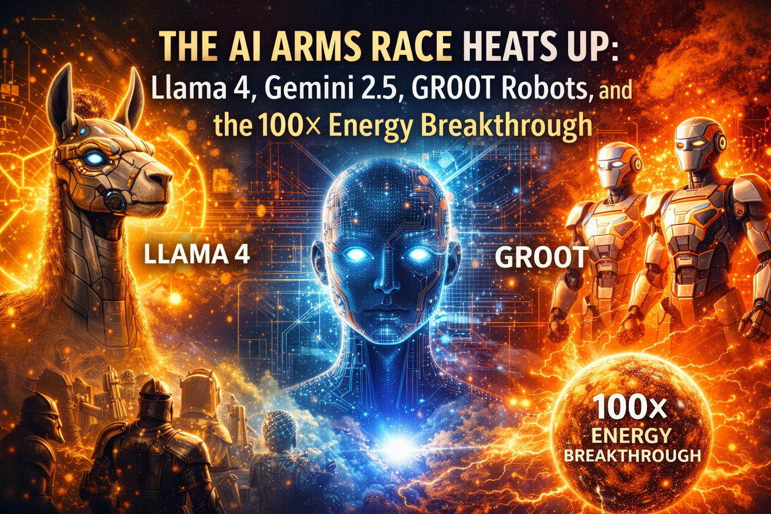 The AI Arms Race Heats Up: Llama 4, Gemini 2.5, GR00T Robots, and the 100× Energy Breakthrough